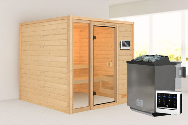 Sauna Jutta Massivholzsauna, Fronteinstieg