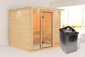 Sauna Jutta Massivholzsauna, Fronteinstieg
