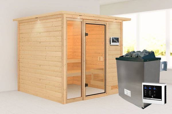 Sauna Jutta Massivholzsauna, Fronteinstieg