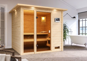 Sauna Jutta Massivholzsauna, Fronteinstieg