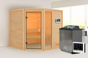 Sauna Tabea Massivholzsauna, Eckeinstieg