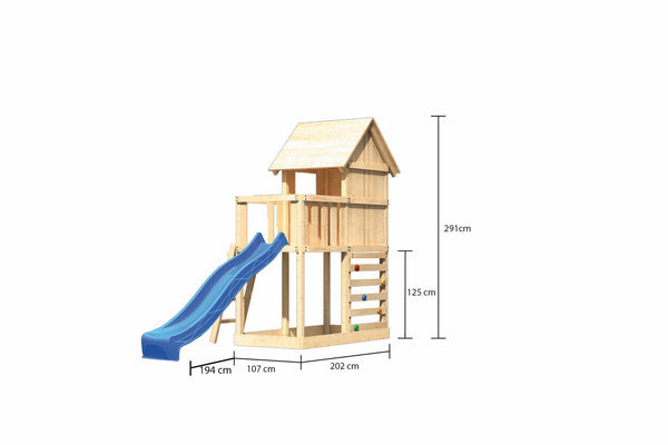 Kinderspielhaus Frieda SET Kinderspielgerät, naturbelassen, mit
