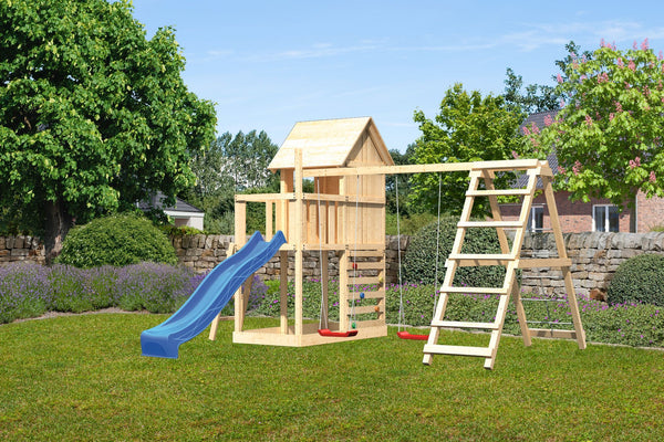 Kinderspielhaus Frieda SET Kinderspielgerät, naturbelassen, mit