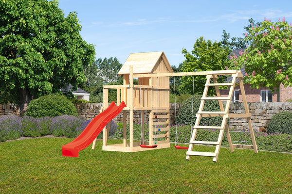 Kinderspielhaus Frieda SET Kinderspielgerät, naturbelassen, mit
