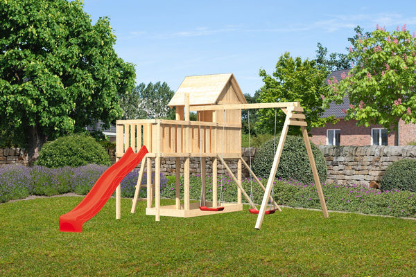 Kinderspielhaus Frieda SET Kinderspielgerät, naturbelassen, mit