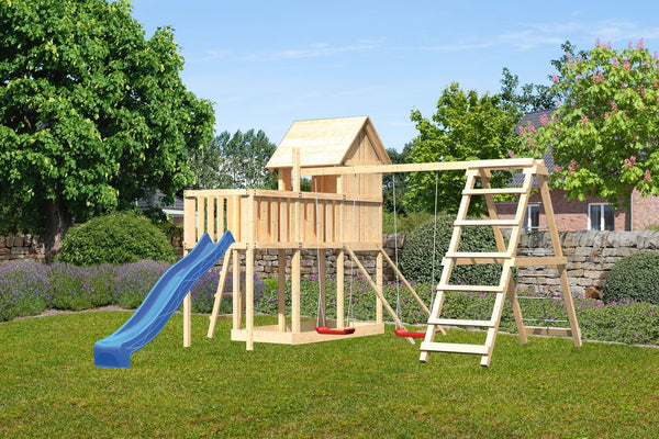 Kinderspielhaus Frieda SET Kinderspielgerät, naturbelassen, mit