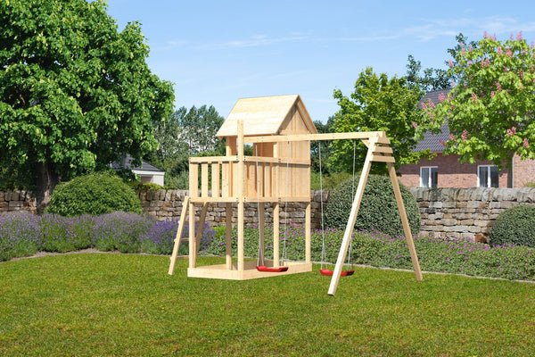 Kinderspielhaus Frieda SET Kinderspielgerät, naturbelassen, mit