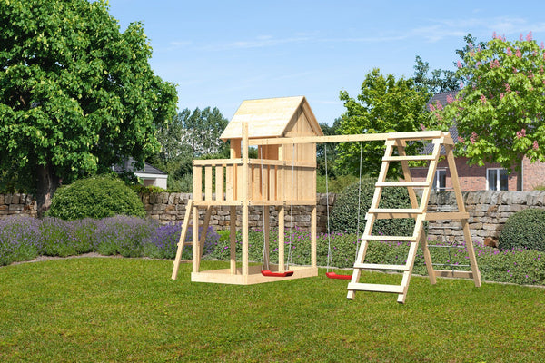 Kinderspielhaus Frieda SET Kinderspielgerät, naturbelassen, mit