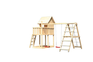 Kinderspielhaus Frieda SET Kinderspielgerät, naturbelassen, mit