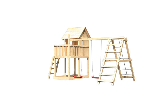 Kinderspielhaus Frieda SET Kinderspielgerät, naturbelassen, mit