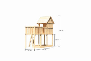 Kinderspielhaus Frieda SET Kinderspielgerät, naturbelassen, mit