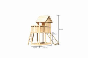 Kinderspielhaus Frieda SET Kinderspielgerät, naturbelassen, mit