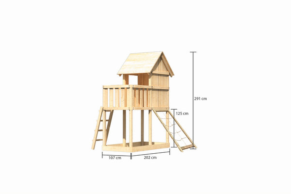 Kinderspielhaus Frieda SET Kinderspielgerät, naturbelassen, mit