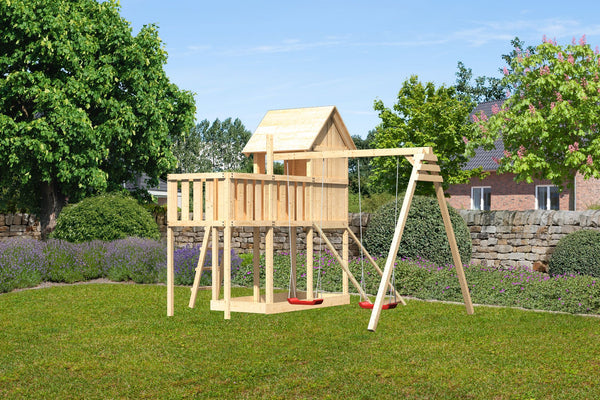 Kinderspielhaus Frieda SET Kinderspielgerät, naturbelassen, mit
