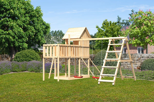 Kinderspielhaus Frieda SET Kinderspielgerät, naturbelassen, mit