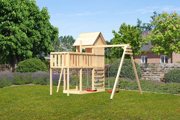 Kinderspielhaus Frieda SET Kinderspielgerät, naturbelassen, mit