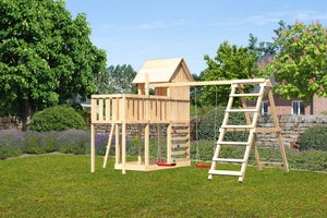 Kinderspielhaus Frieda SET Kinderspielgerät, naturbelassen, mit