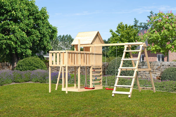Kinderspielhaus Frieda SET Kinderspielgerät, naturbelassen, mit