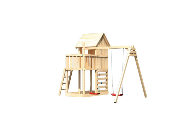 Kinderspielhaus Frieda SET Kinderspielgerät, naturbelassen, mit