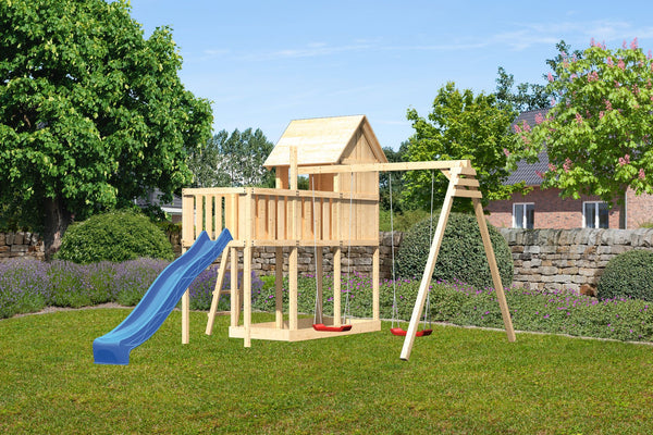 Kinderspielhaus Frieda SET Kinderspielgerät, naturbelassen, mit