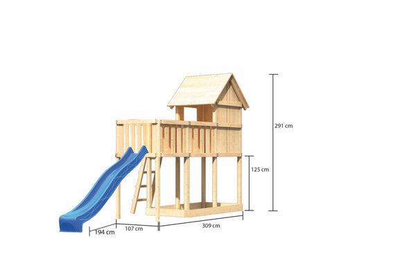 Kinderspielhaus Frieda SET Kinderspielgerät, naturbelassen, mit