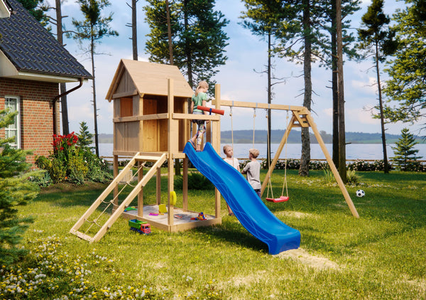 Kinderspielhaus Frieda SET Kinderspielgerät, naturbelassen, mit