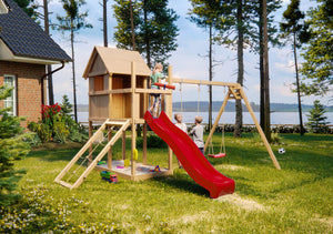 Kinderspielhaus Frieda SET Kinderspielgerät, naturbelassen, mit