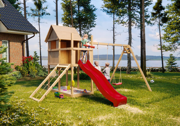 Kinderspielhaus Frieda SET Kinderspielgerät, naturbelassen, mit