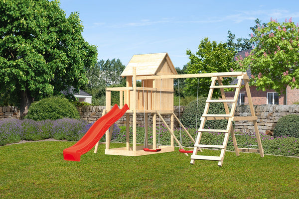 Kinderspielhaus Frieda SET Kinderspielgerät, naturbelassen, mit