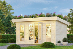 Gartenhaus Lotus Gartenhaus, naturbelassen, mit Dachbegrünung