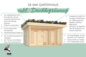 Gartenhaus Lily Gartenhaus, naturbelassen, mit Dachbegrünung