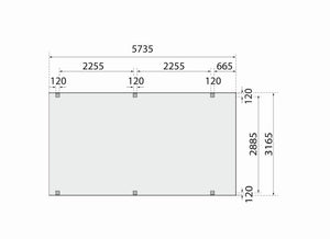 Einzelcarport Leimholz 1 naturbelassen, ohne Zubehör