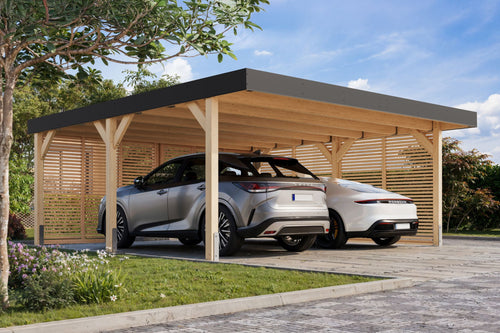 Doppelcarport Leimholz 1 naturbelassen, ohne Zubehör