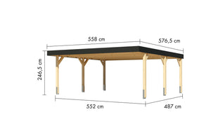 Doppelcarport Leimholz 1 naturbelassen, ohne Zubehör