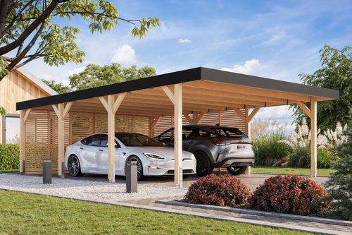 Doppelcarport Leimholz 2 naturbelassen, ohne Zubehör