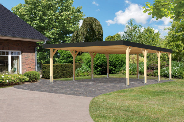 Doppelcarport Leimholz 2 naturbelassen, ohne Zubehör