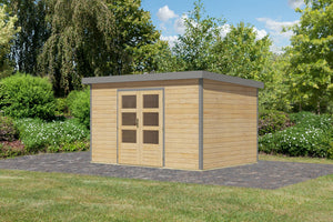 Gartenhaus Pluto 7A Hybridhaus, naturbelassen-graualuminium, ohne Zubehör