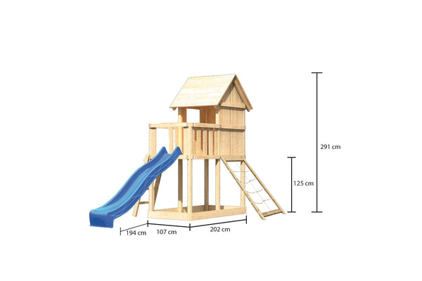 Kinderspielhaus Frieda SET Kinderspielgerät, naturbelassen, mit