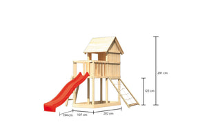Kinderspielhaus Frieda SET Kinderspielgerät, naturbelassen, mit