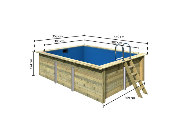 Massivholzpool Rechteck 2