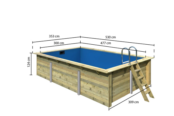 Massivholzpool Rechteck 3