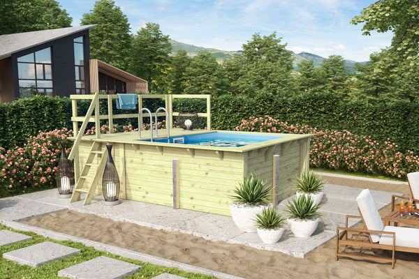 Massivholzpool Rechteck 1
