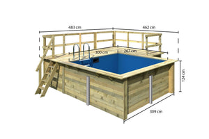 Massivholzpool Rechteck 1
