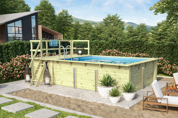 Massivholzpool Rechteck 2