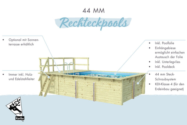 Massivholzpool Rechteck 2