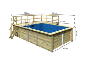 Massivholzpool Rechteck 2