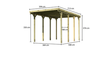 Caravan Carport kesseldruckimprägniert, ohne Zubehör