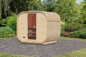 Fasssauna Quadro 1 Plus Fasssauna, naturbelassen