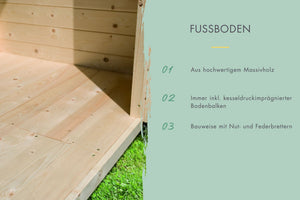 Fussboden für Sockelmass 1,77 x 1,20 m naturbelassen