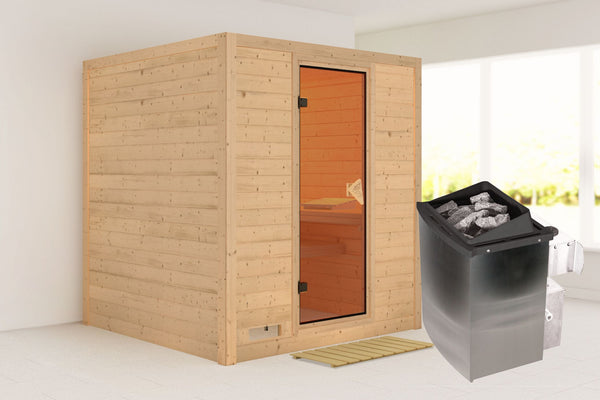 Sauna Mojave Massivholzsauna, Fronteinstieg